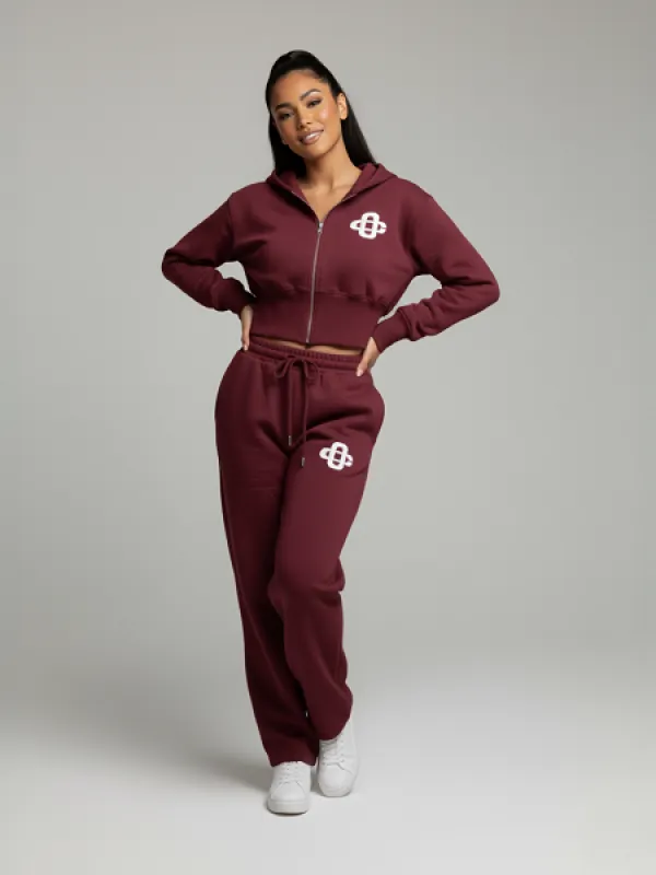 Logo Cropped Hoodie and Jogger Fleece Tracksuit - Kassidy sold by Storm Desire
