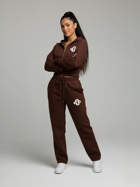 Logo Cropped Hoodie and Jogger Fleece Tracksuit - Kassidy sold by Storm Desire product image thumbnail 3