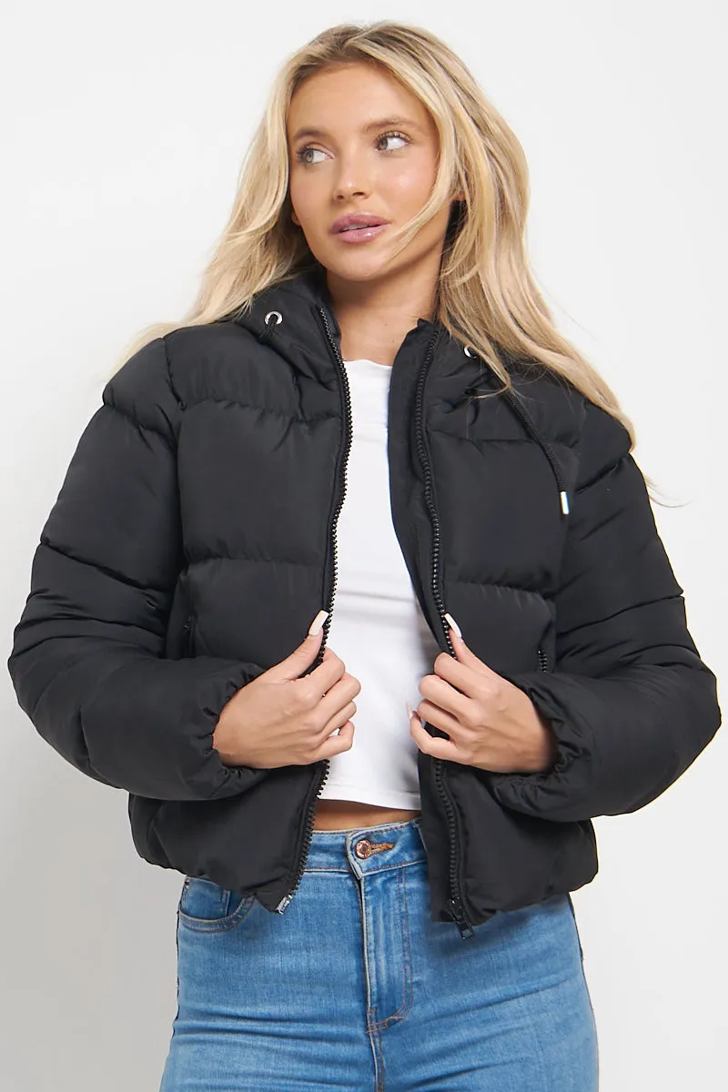 Black Hooded Padded Puffer Jacket - June sold by Storm Desire product image thumbnail 2