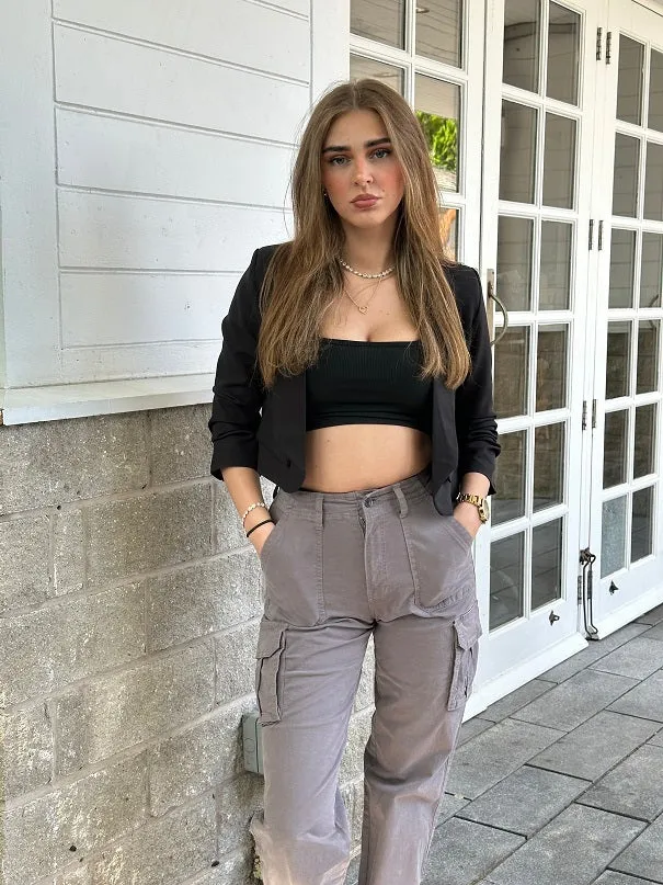 Ruched Sleeve Crop Open Blazer - Janelle sold by Storm Desire product image thumbnail 2