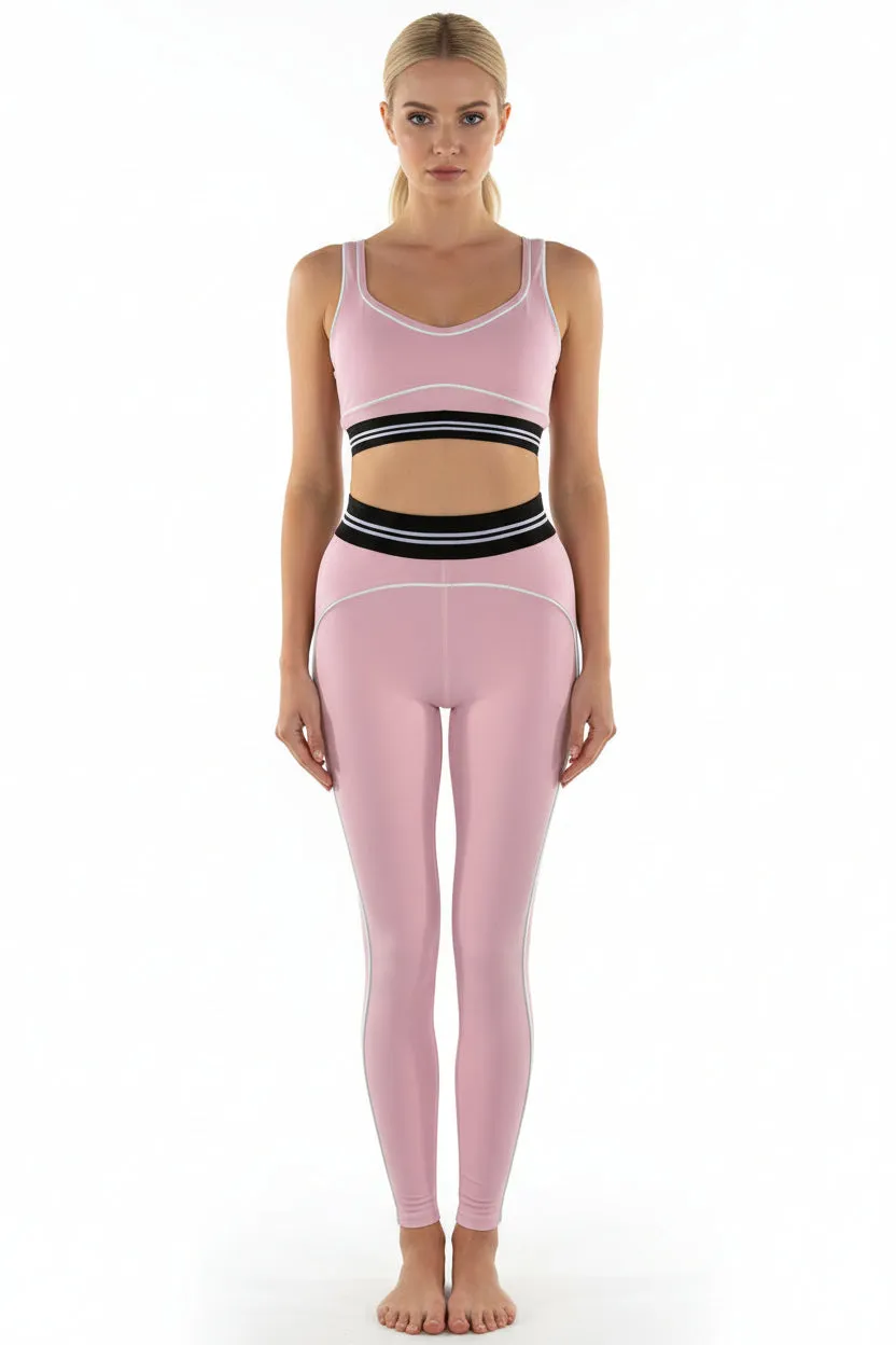 Striped Crop Top And Legging Gym Set - Olivia sold by Storm Desire product image thumbnail 3