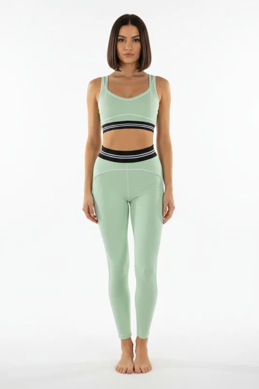 Striped Crop Top And Legging Gym Set - Olivia sold by Storm Desire