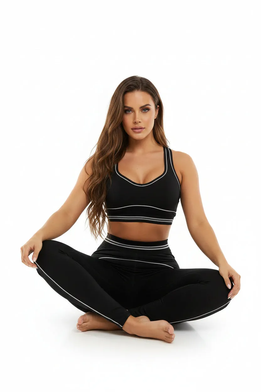 Striped Crop Top And Legging Gym Set - Olivia sold by Storm Desire product image thumbnail 5