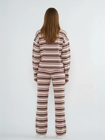 Rugby Stripe Collar Sweatshirt & Trouser Set - Sophia sold by Storm Desire product image thumbnail 2
