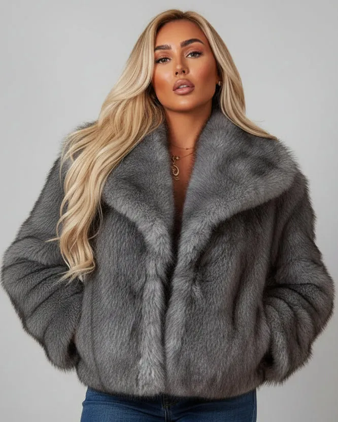 Faux Fur Lapel Jacket - Mariella sold by Storm Desire product image thumbnail 2