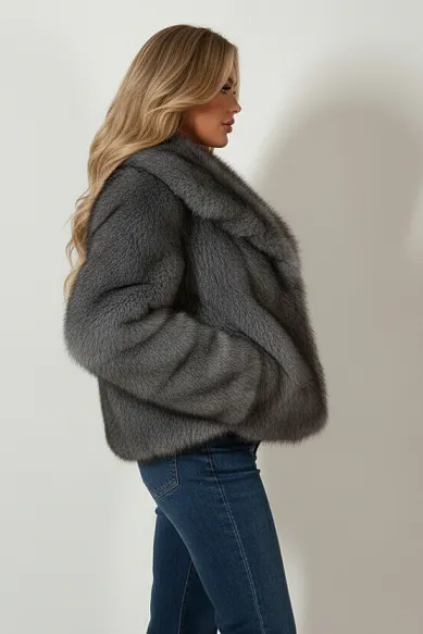Faux Fur Lapel Jacket - Mariella sold by Storm Desire product image thumbnail 3