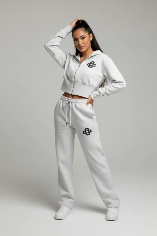 Cropped Hoodie and Jogger Fleece Co-Ord - Annie sold by Storm Desire