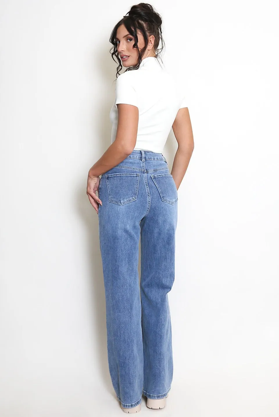 Ripped Dad Fit Denim Blue Jeans - Melissa sold by Storm Desire product image thumbnail 2