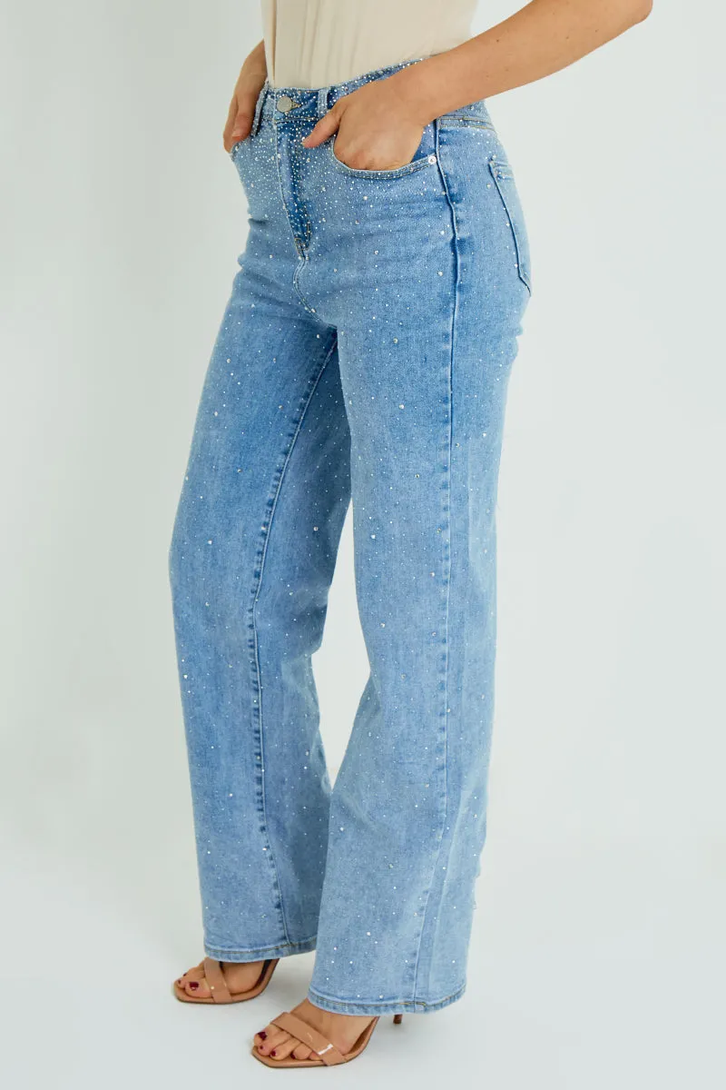 All Over Sequin Detail Denim Jeans - Lavina sold by Storm Desire product image thumbnail 3