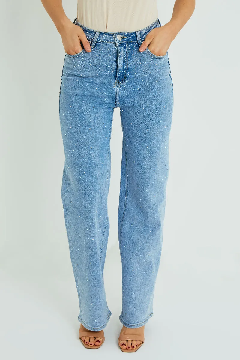 All Over Sequin Detail Denim Jeans - Lavina sold by Storm Desire product image thumbnail 5