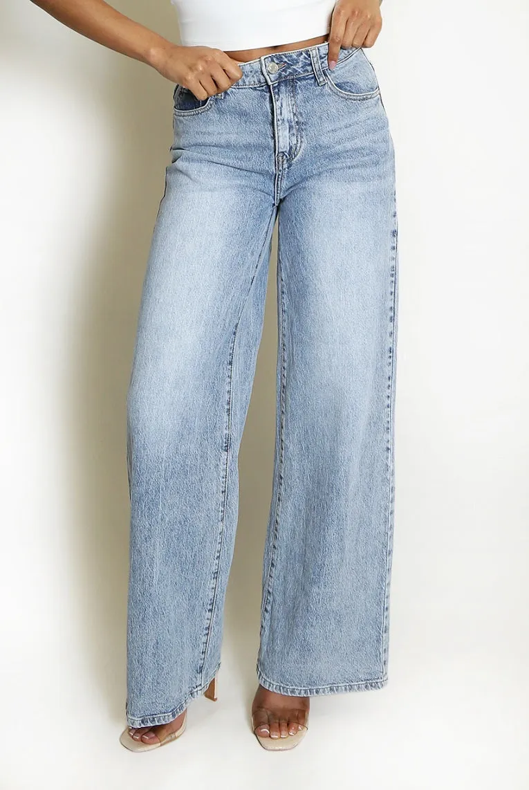 Straight Leg Jeans With Pink Diamante Insert - Lyra sold by Storm Desire product image thumbnail 4