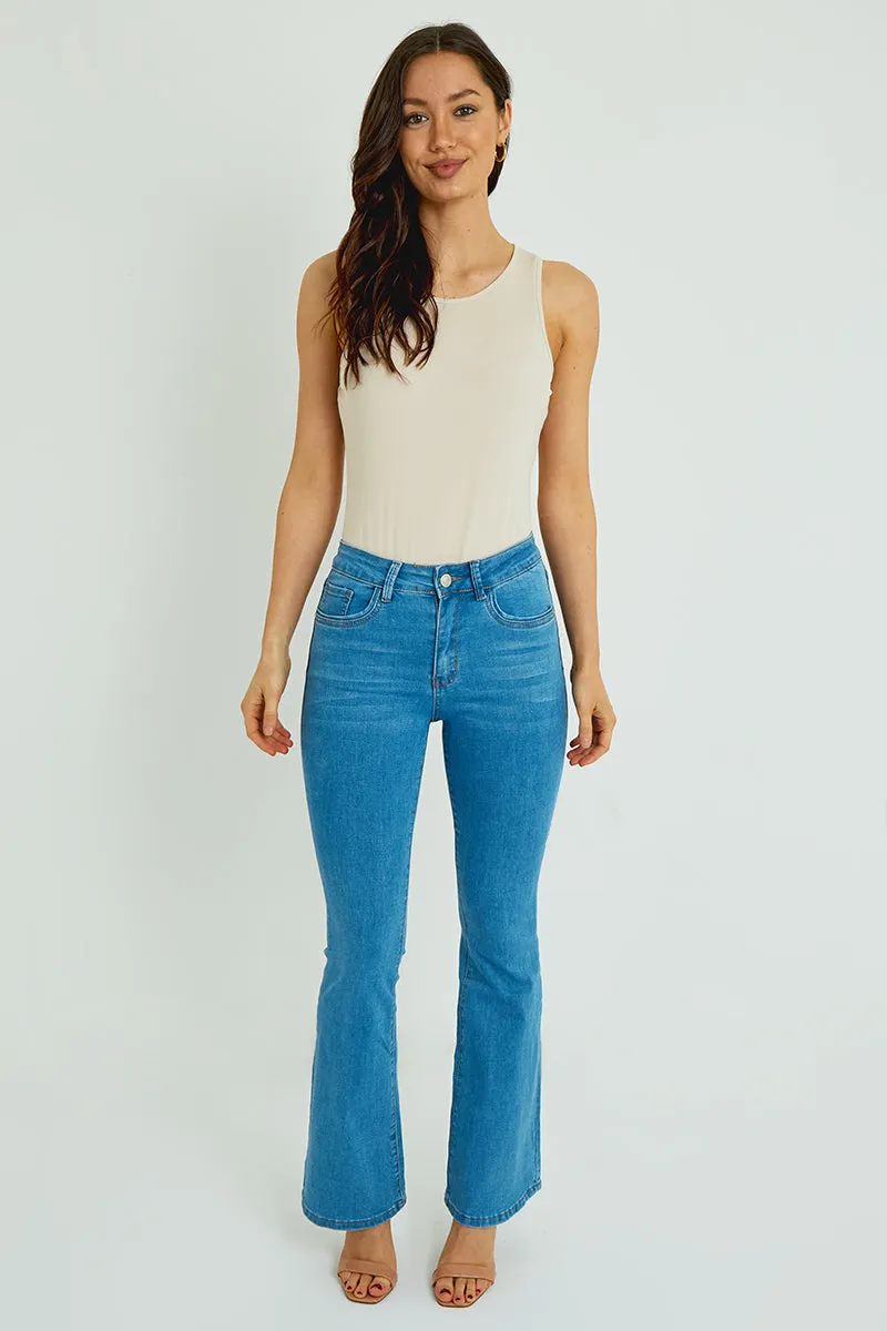 Bell Bottom Flare Denim Jeans - Ivy sold by Storm Desire