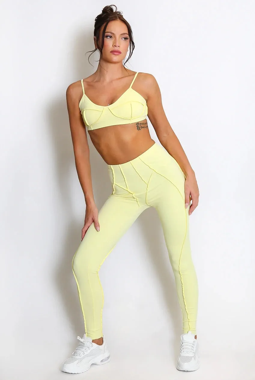 Visible Seam Bralette & Leggings Gym Set - Marigold sold by Storm Desire product image thumbnail 4