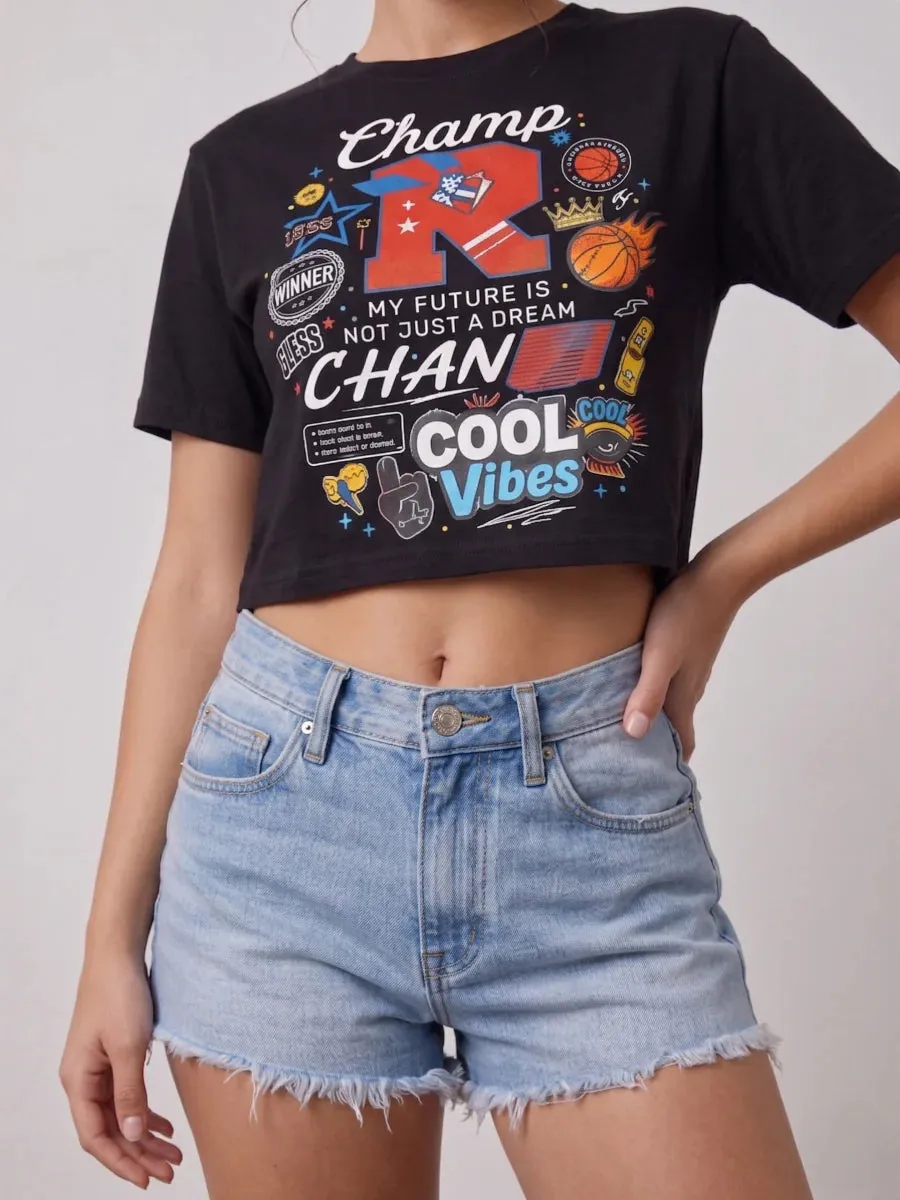 Cool Vibes Printed Crop Top - Willow sold by Storm Desire product image thumbnail 4
