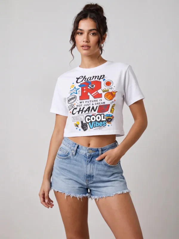 Cool Vibes Printed Crop Top - Willow made by Storm Desire