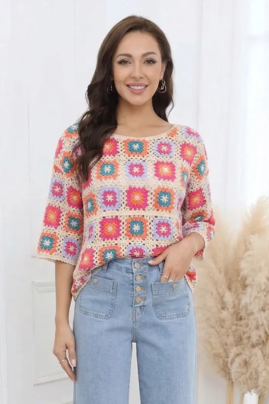 Crochet Patchwork Jumper - Jill made by Storm Desire