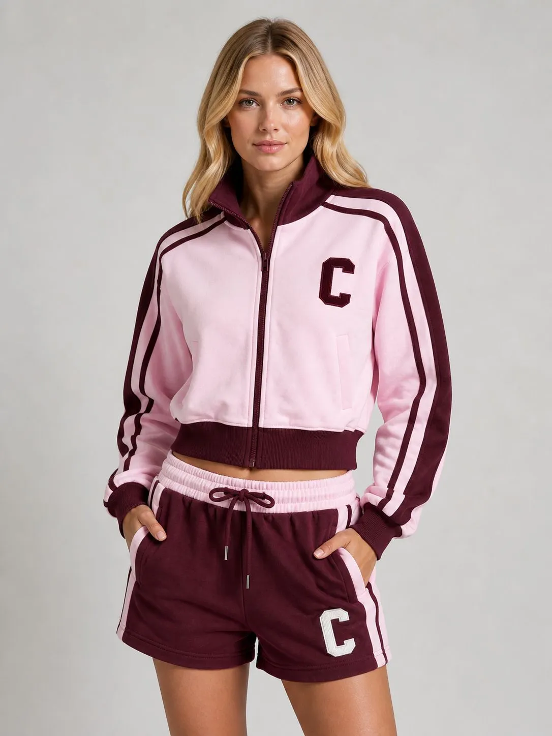 Zip Up C Jacket & Shorts Fleece Co-ord - Iris sold by Storm Desire product image thumbnail 4