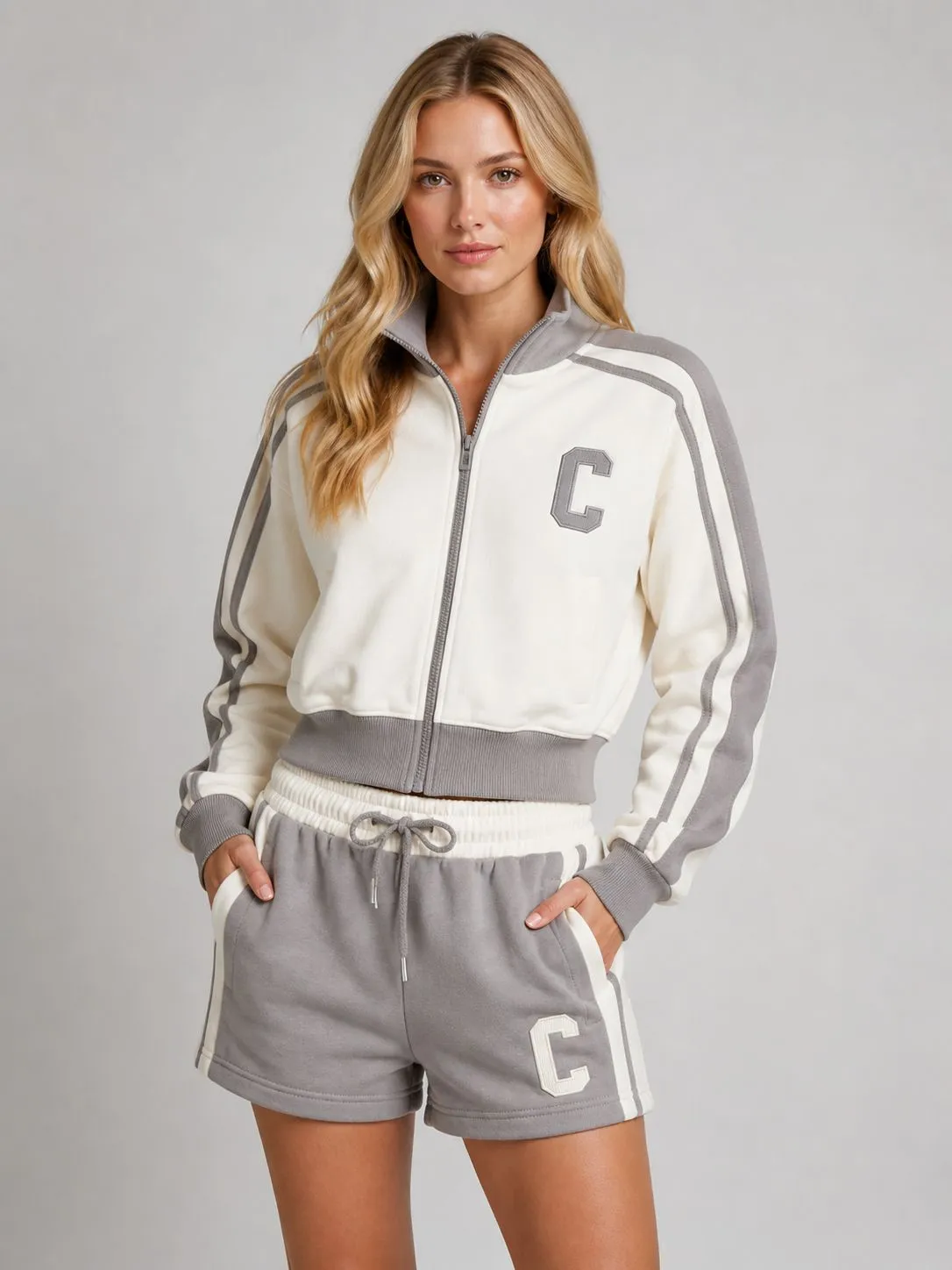 Zip Up C Jacket & Shorts Fleece Co-ord - Iris sold by Storm Desire