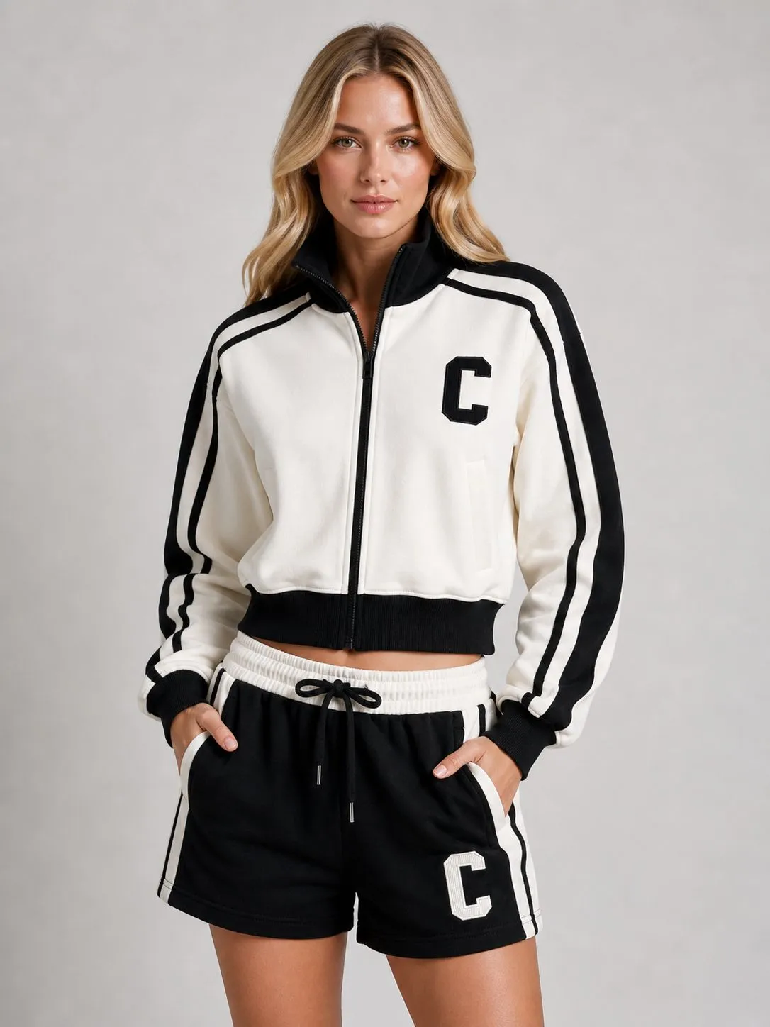 Zip Up C Jacket & Shorts Fleece Co-ord - Iris sold by Storm Desire product image thumbnail 2