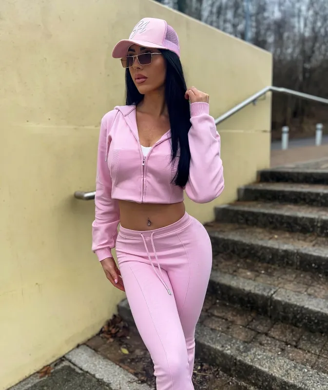 Cropped Hem Bell Bottom Joggers Set - Fernanda made by Storm Desire