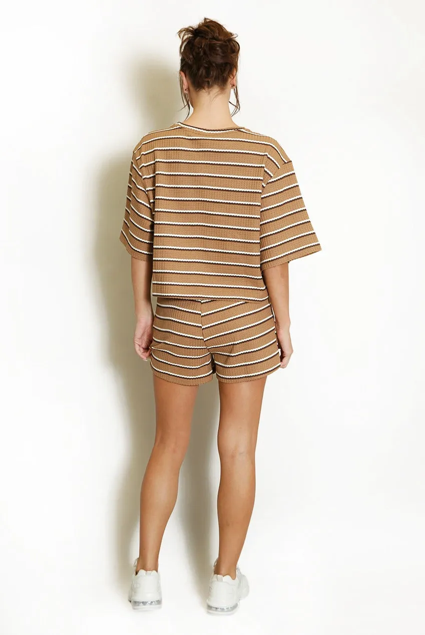 Striped Textured T-Shirt and Casual Shorts - Lennon sold by Storm Desire product image thumbnail 2