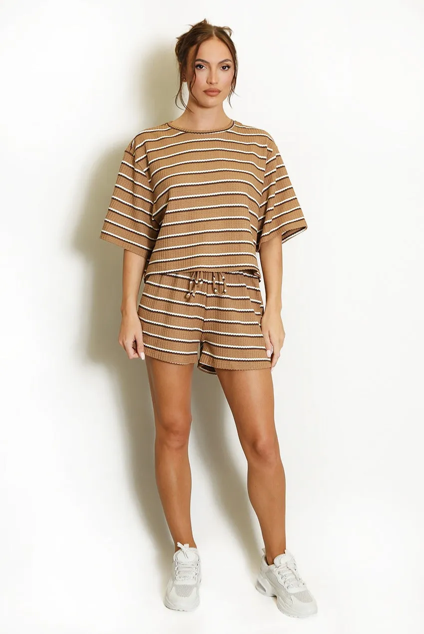 Striped Textured T-Shirt and Casual Shorts - Lennon sold by Storm Desire product image thumbnail 4