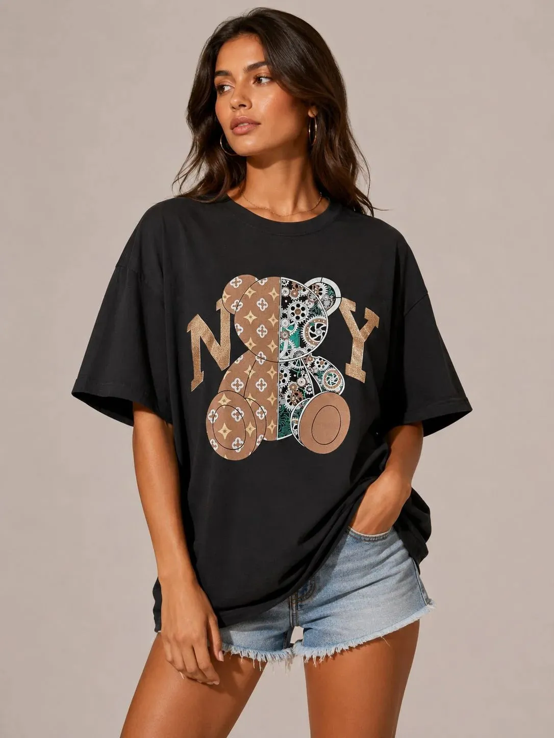 Teddy Bear Monogram T-Shirt - Jane sold by Storm Desire product image thumbnail 3
