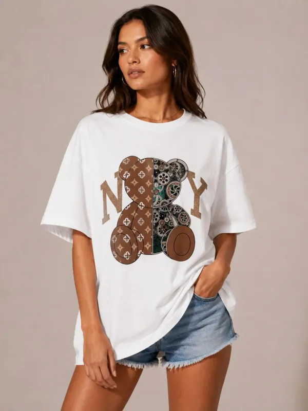 Teddy Bear Monogram T-Shirt - Jane made by Storm Desire