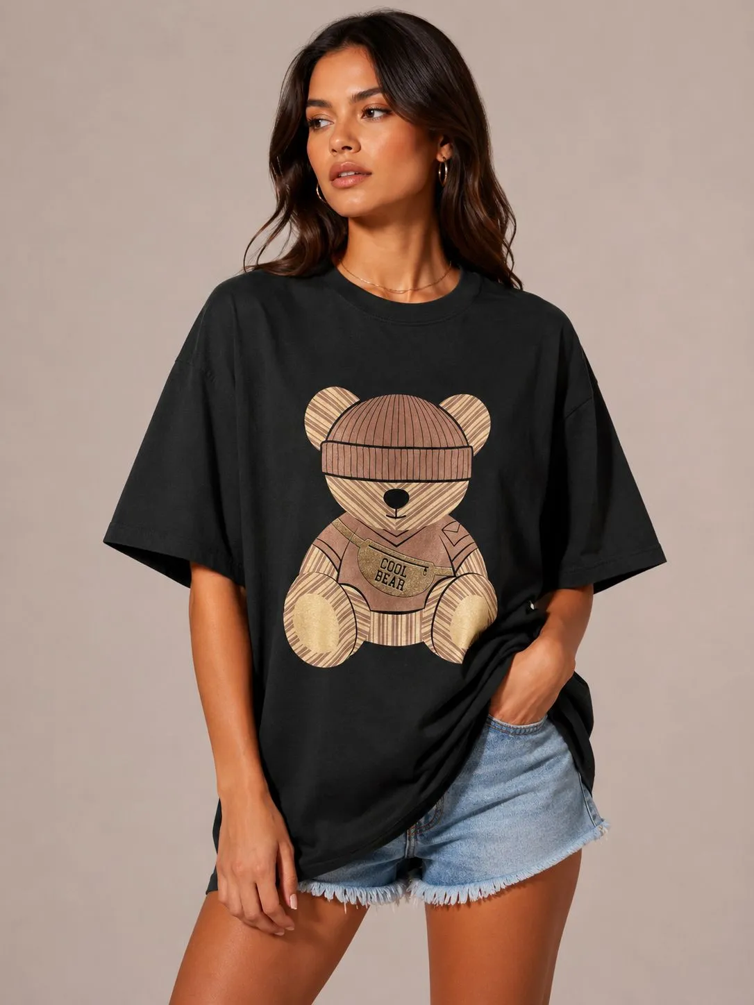Cool Bear Oversized Graphic T-Shirt - Kiara sold by Storm Desire product image thumbnail 3