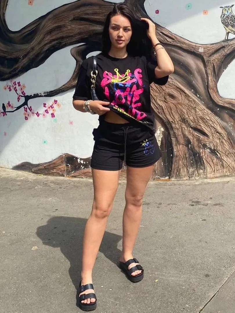 Black Self Love Club Oversized T-Shirt & Shorts Set - Louise sold by Storm Desire product image thumbnail 2