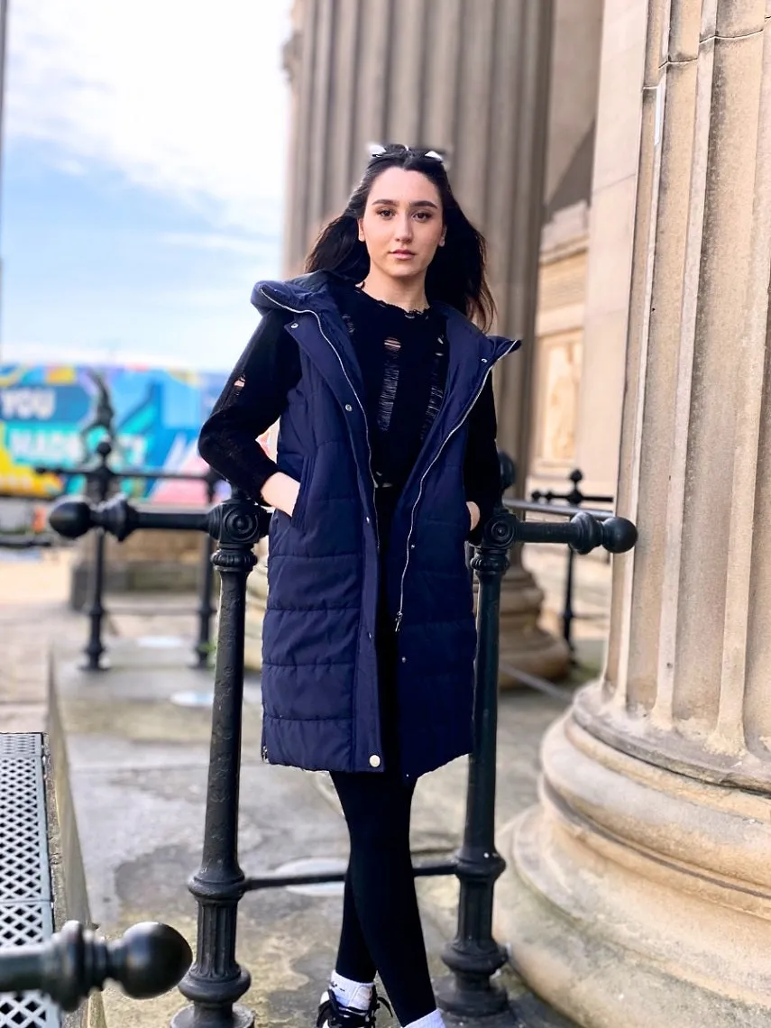 Longline Padded Hooded Gilet - Jayla sold by Storm Desire product image thumbnail 2