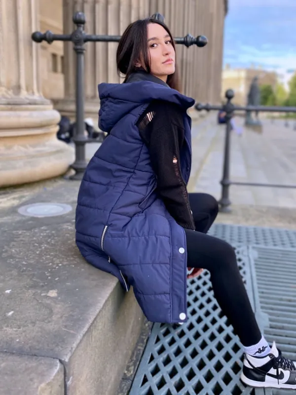 Longline Padded Hooded Gilet - Jayla sold by Storm Desire