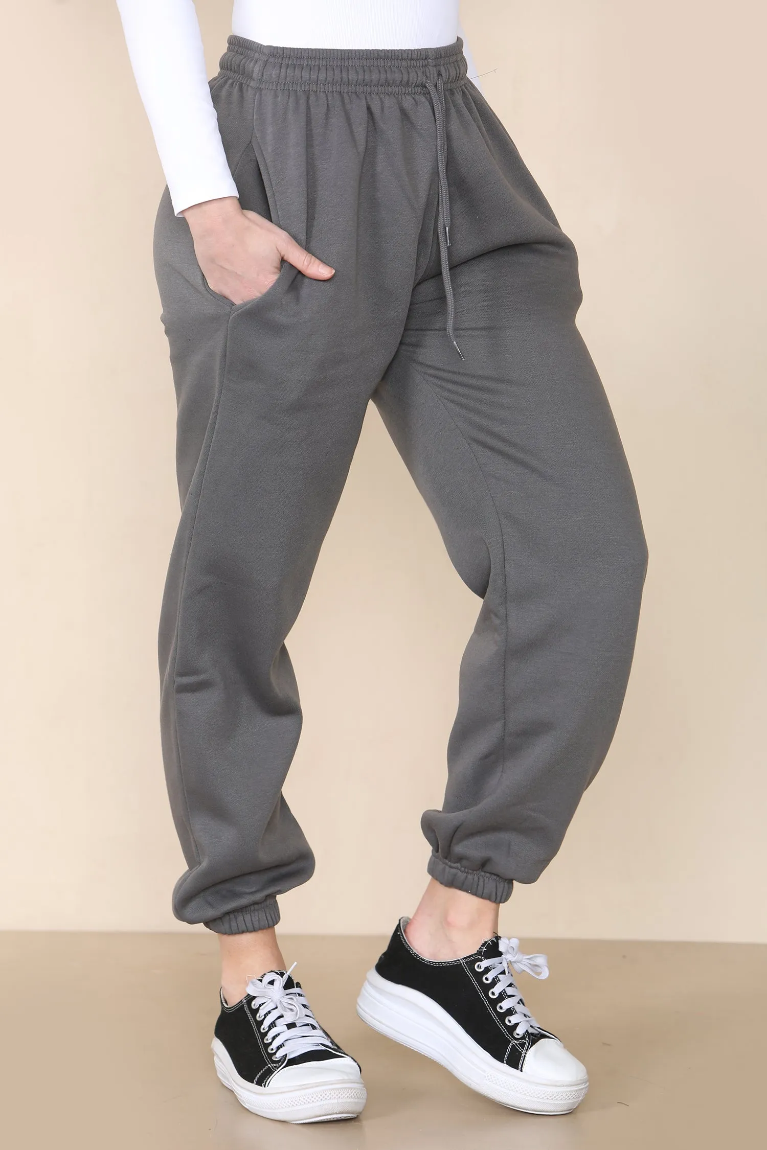 Dark Grey Casual Oversize Joggers Loungewear - Gloria sold by Storm Desire product image thumbnail 2