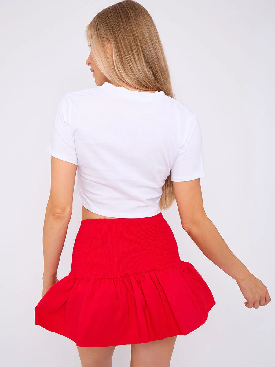 High Waist Shirred Puff Ball Mini Skirt - Angela sold by Storm Desire product image thumbnail 4