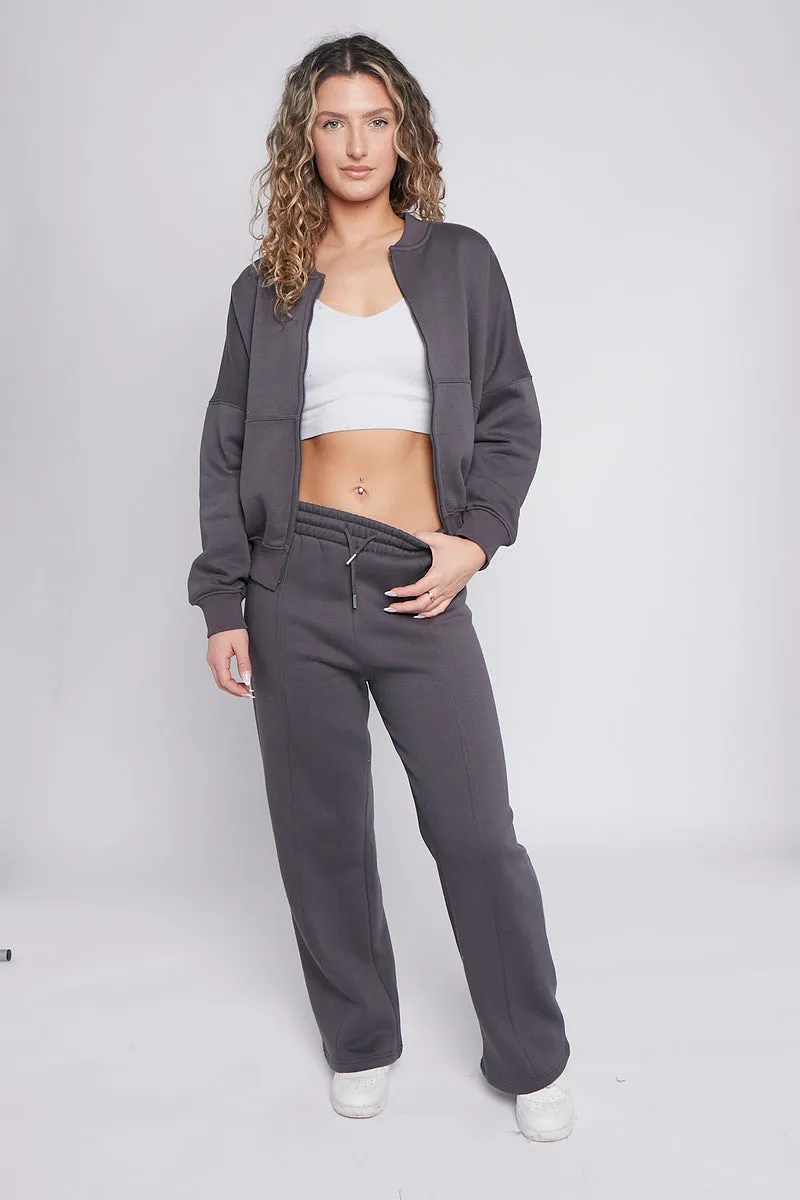 Bomber Style Oversize Fleece Zipper & Jogger Set - Sara sold by Storm Desire product image thumbnail 5