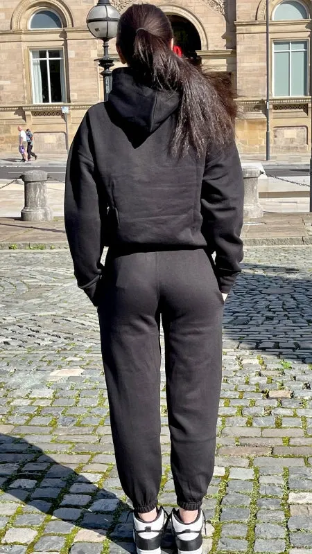 Black Lovely Club Slogan Fleece Loungewear Set - Jianna sold by Storm Desire product image thumbnail 5