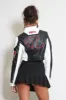 Black Faux Leather Slogan Cropped Biker Jacket - Millie sold by Storm Desire