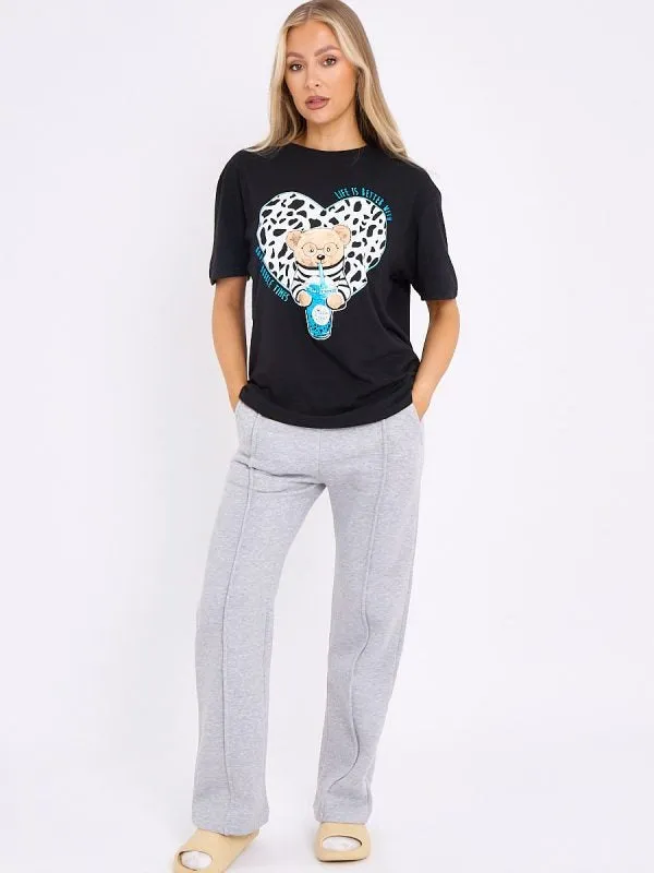 Black Bubble Tea Graphic Printed T-Shirt - Charlotte sold by Storm Desire