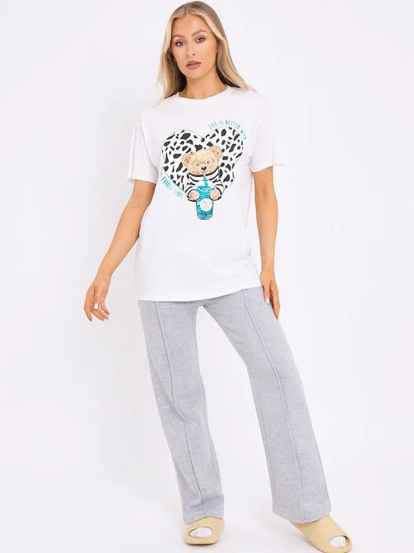 White Bubble Tea Graphic Printed T-Shirt - Charlotte sold by Storm Desire