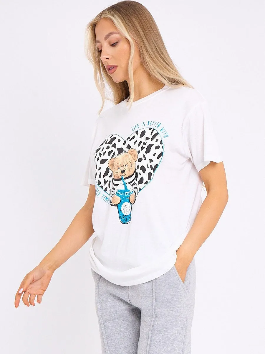 White Bubble Tea Graphic Printed T-Shirt - Charlotte sold by Storm Desire product image thumbnail 2