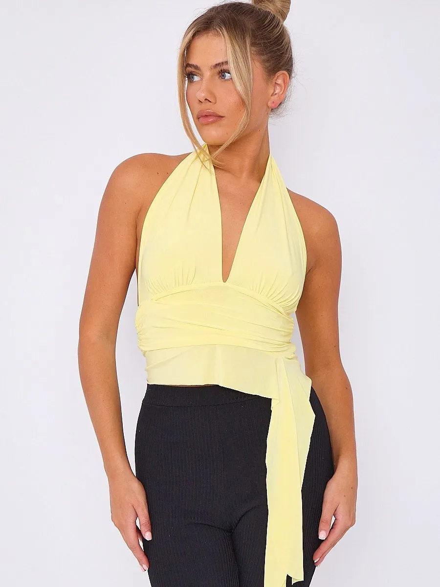 Slinky Halter Neck Frill Crop Top - Ruth sold by Storm Desire product image thumbnail 4