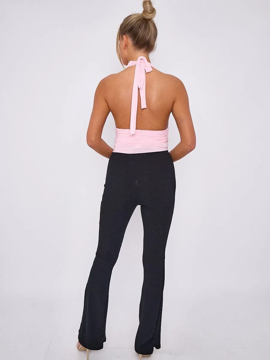 Slinky Halter Neck Frill Crop Top - Ruth sold by Storm Desire product image thumbnail 3