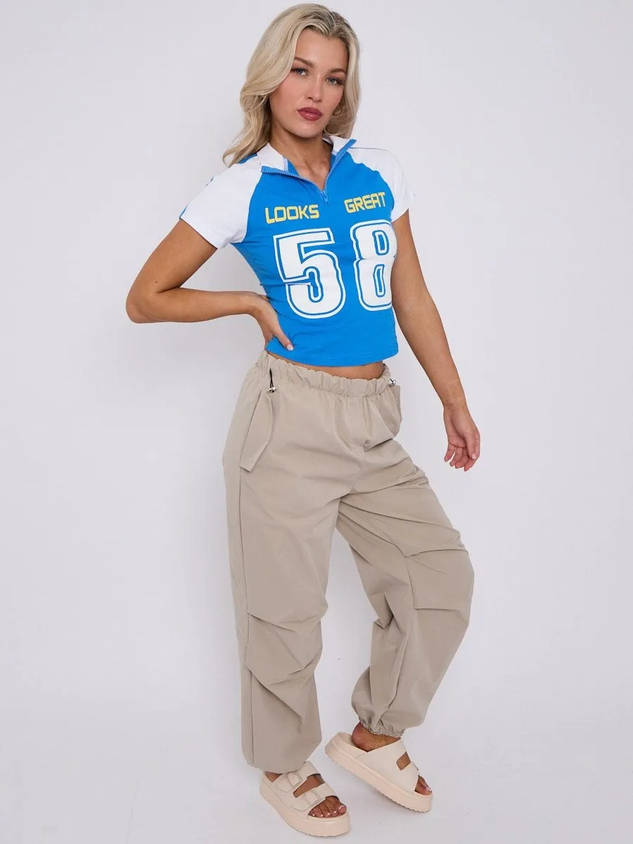 Looks Great 58 Half Zip Crop Top - Peyton sold by Storm Desire product image thumbnail 2
