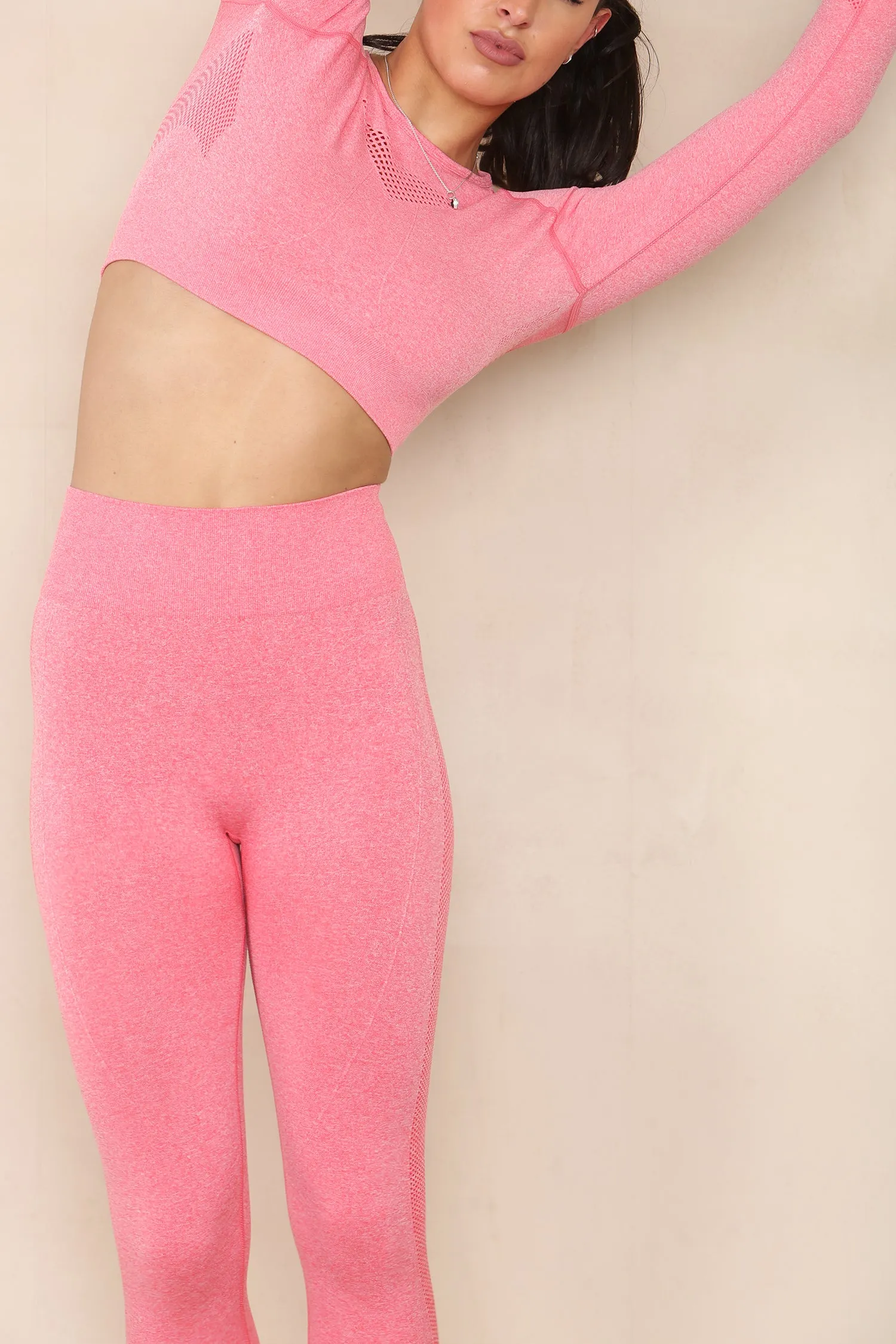Coral Cut Out Top And Push Up Legging Gym Set - Mina sold by Storm Desire product image thumbnail 5