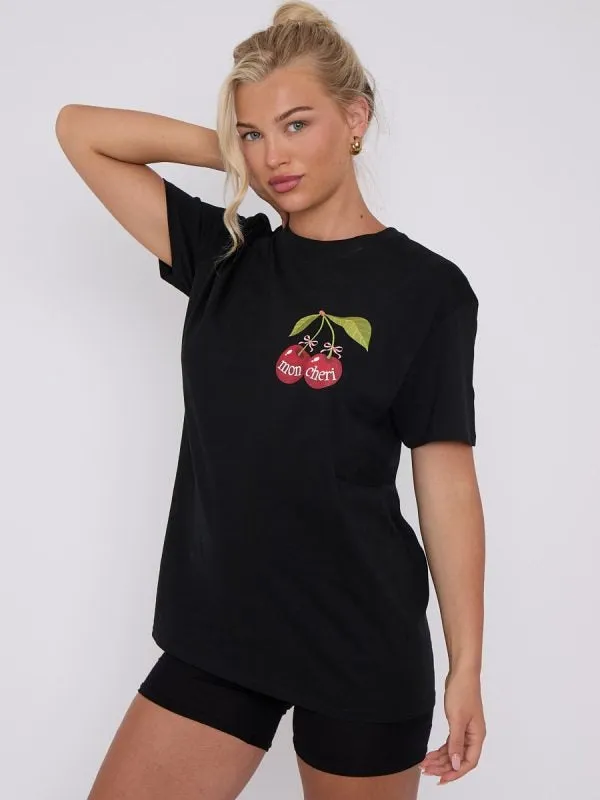Mon Cheri Cherry Printed T-Shirt - Harlow sold by Storm Desire product image thumbnail 3
