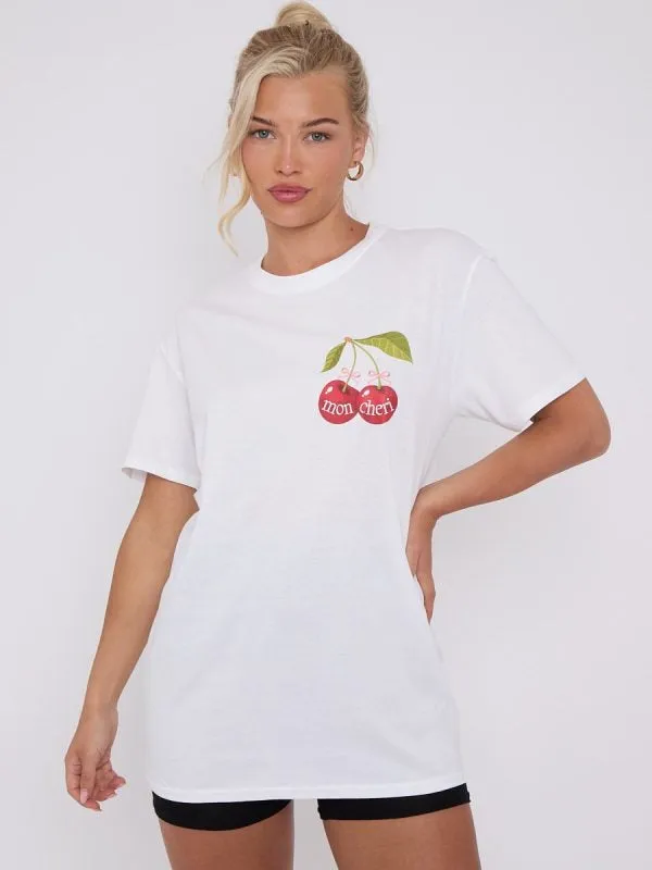 Mon Cheri Cherry Printed T-Shirt - Harlow sold by Storm Desire product image thumbnail 4
