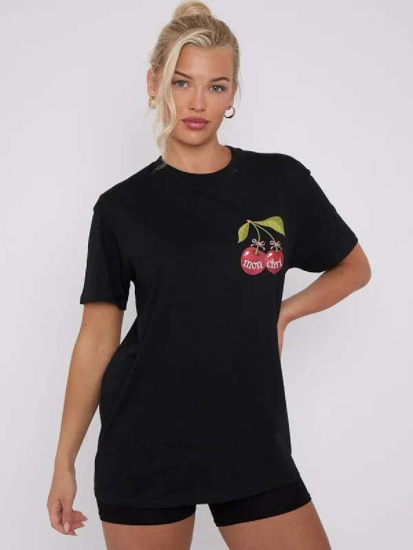 Mon Cheri Cherry Printed T-Shirt - Harlow sold by Storm Desire