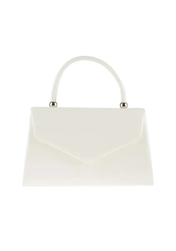 White Shiny Patent PU Top Handle Mini Bag - Shelby sold by Storm Desire