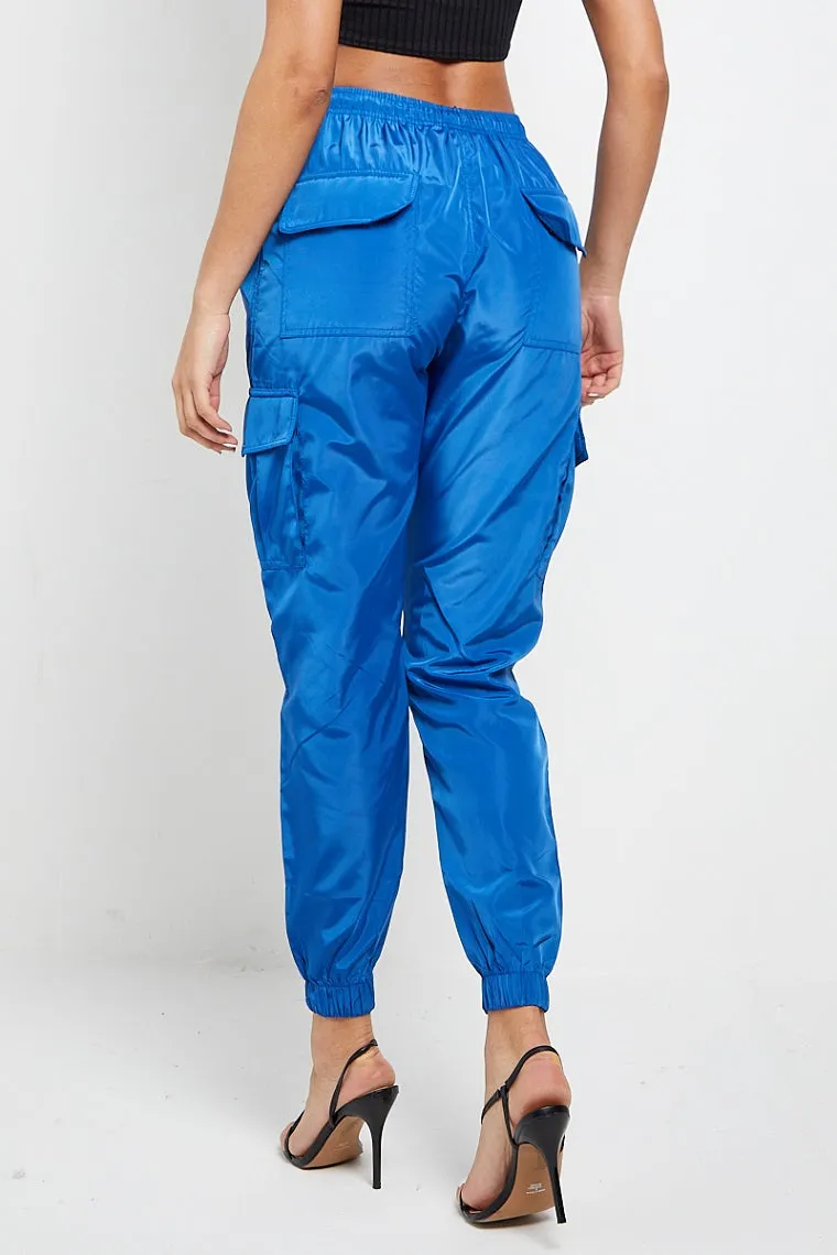 Royal Blue Lightweight Shell Cargo Joggers - Allie sold by Storm Desire product image thumbnail 3