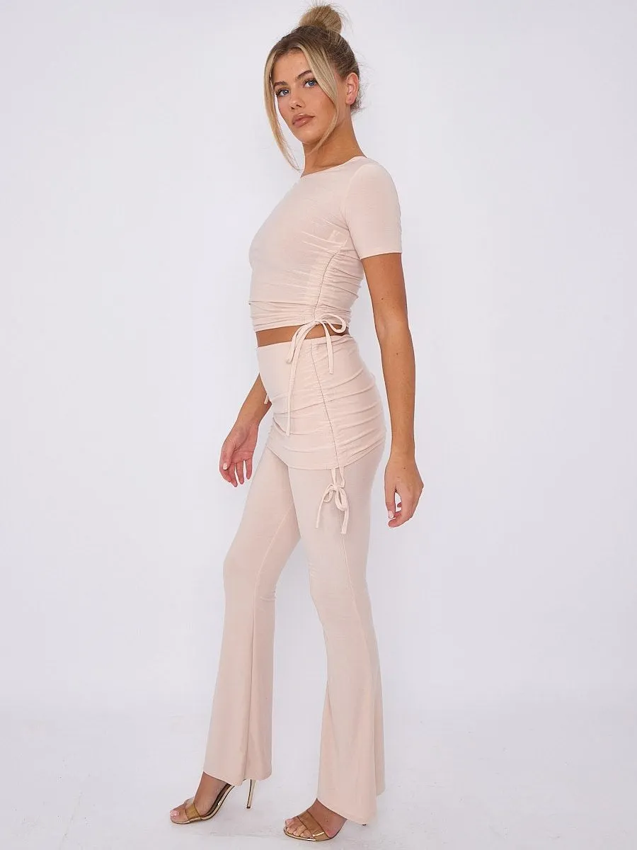 Ruched Crop Top & Fold Over Flared Trouser Co-ord - Delilah sold by Storm Desire product image thumbnail 5